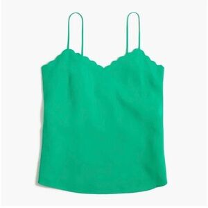 J. crew Green Scalloped Camisole Top sz 2 NWT